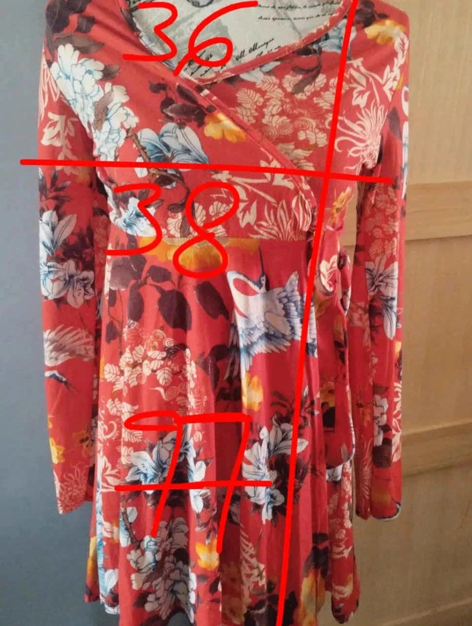 Vestido floral vermelho/alaranjado, Boohoo, T36 – photo 12